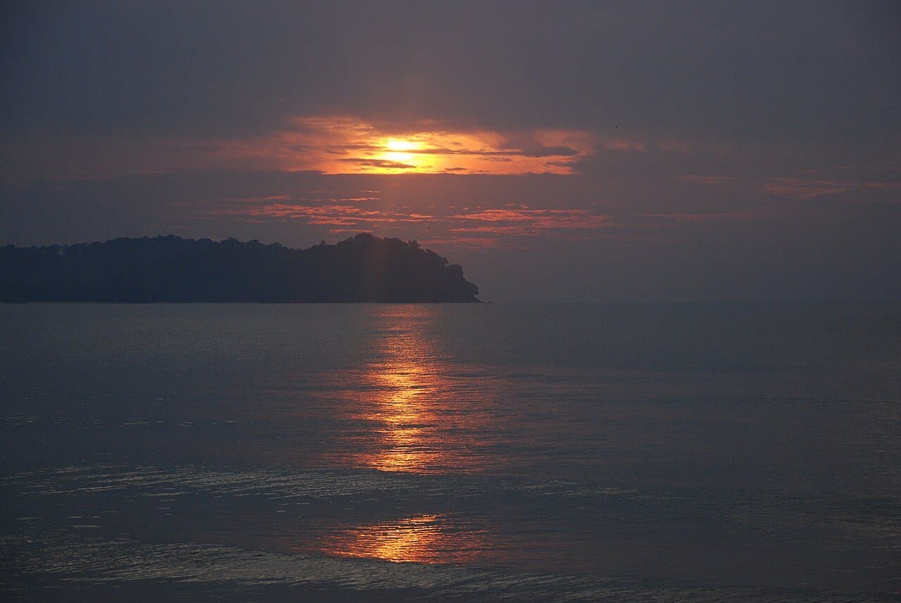 The Cherating coastline at the quiet northern end, near Club Med Cherating’s private beach