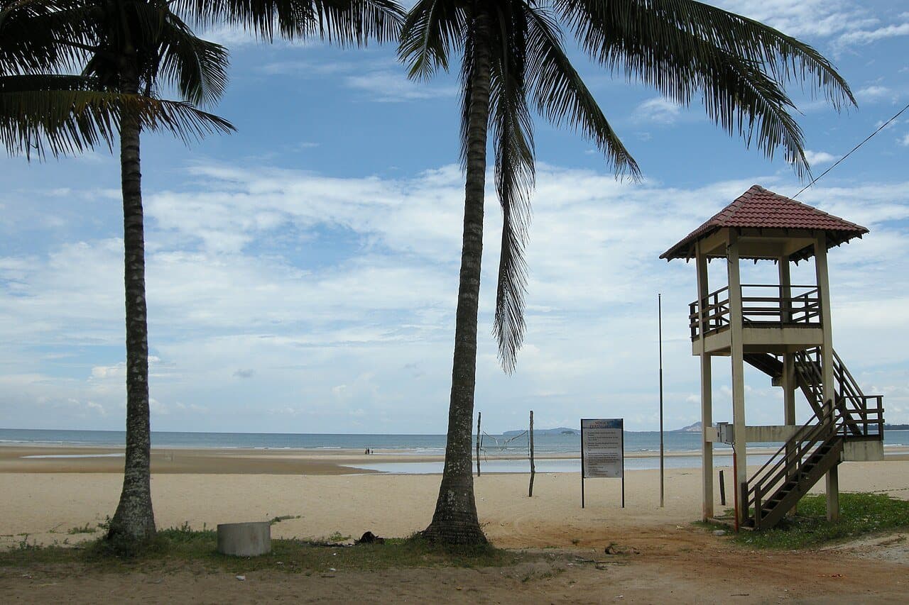 The Cherating beachfront on the South China Sea, where Holiday Villa Beach Resort sits