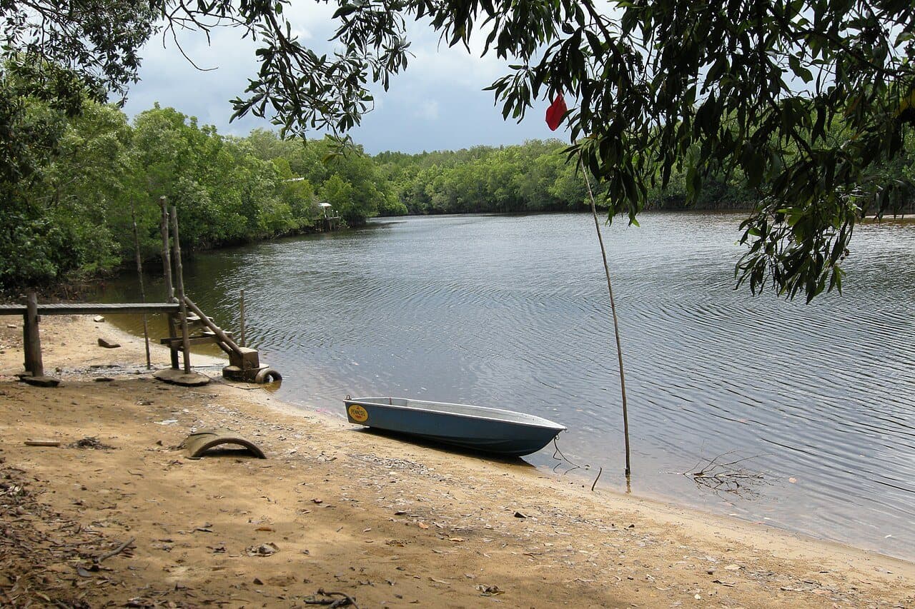 The Pahang east-coast shoreline near Cherating (illustrative) — Swiss-Garden sits ~30 min south at Balok